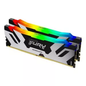 Kingston Fury Renegade RGB 32GB Kit (2 x 16GB), DDR5, 8000MHz, CL38, 1.45V, ECC, XMP 3.0, PMIC, DIMM Memory, Black/Silver