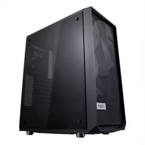 Fractal Design Meshify C (Dark TG) Gaming Case w/ Dark Tint Glass Window, ATX, Angular Mesh Front, High-airflow, 2 x 120mm Fans
