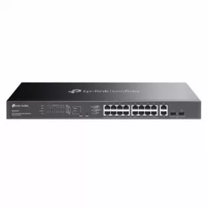 TP-LINK (ES220GMP) Omada 20-Port Gigabit Easy Managed Switch with 16-Port PoE+, 2x GB SFP Ports, 250W Power Budget, Rackmountable