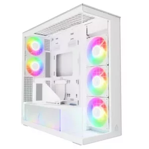 ARCTIC Xtender (VG White) Case w/ Clear Glass Side and Front, E-ATX, 5x ARGB Fans, ARGB PSU Shroud, Mesh Airflow, GPU Vertical Mount, USB-C 10Gbps