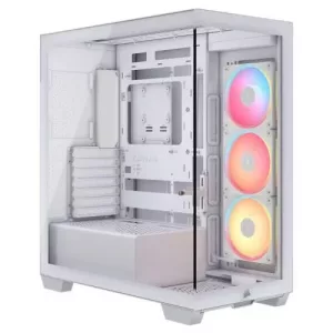 Corsair 3500X LX-R ARGB Gaming Case w/ Glass Side & Front, E-ATX, 3x Reverse ARGB Fans, iCUE LINK Hub, USB-C, Asus BTF Compatible, White