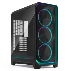 Fractal Design Meshify 3 Ambience Pro RGB (Black TG Light) Gaming Case w/ Light Tint Window, E-ATX, Mesh Front, 3x RGB Fans, Adjust Pro Hub, USB-C 20Gbps