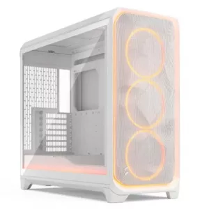 Fractal Design Meshify 3 XL Ambience Pro RGB (White TG Clear) Case w/ Clear Window, E-ATX, Mesh Front, 3x RGB Fans, Adjust Pro Hub, USB-C 20Gbps