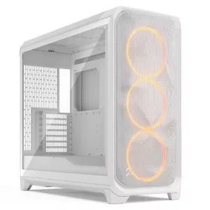 Fractal Design Meshify 3 XL (White RGB TG Clear) Case w/ Clear Window, E-ATX, Mesh Front, 3x RGB Fans, USB-C 20Gbps
