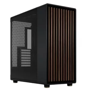 Fractal Design North XL RC Charcoal Black (TG Dark) Case w/ Dark Glass Window, ATX, 3 PWM Fans, USB-C, Walnut Front, Reverse Connector/Asus BTF Compatible