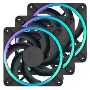 Fractal Design Momentum 12 ARGB 120mm PWM Case Fans (3-Pack), 16 LEDs, FDB Bearing, 350-2200 RPM, 8-pin Connector, Black