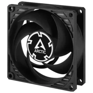 ARCTIC P8 Silent Pressure-optimised Extra Quiet 80mm Case Fan, Black, Fluid Dynamic, 1600 RPM. Black