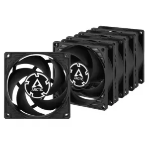 ARCTIC P8 Silent Pressure-optimised Extra Quiet 80mm Case Fans (5 Pack), Black, Fluid Dynamic, 1600 RPM, Black
