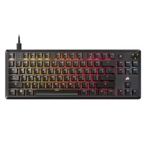 Corsair K70 CORE TKL RGB Mechanical Gaming Keyboard, USB, Red Linear Switches, Sound Dampening, Rotary Dial, Aluminium Top Plate, Black
