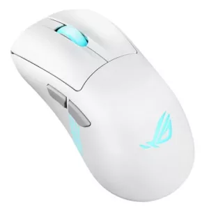 Asus ROG Keris II Origin Wireless Lightweight RGB Gaming Mouse, Wired/Wireless/Btooth, AimPoint Pro Sensor, Push-Fit Switch Socket, 42000 DPI, Moonlight White