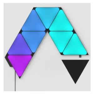 Nanoleaf Shapes Limited Edition Ultra Black Triangles Starter Kit (9-Panels), RGB, Create an Illuminated Display, Ultra-Thin Panels, Screen Mirror/Music Reaction, App/Voice/Manual Control