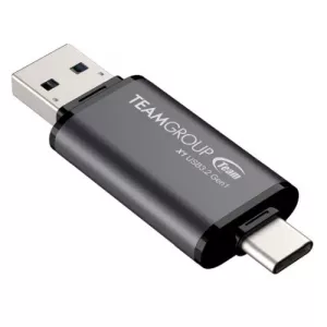 Team 128GB X1 USB-A & USB-C 3.2 Gen1 Memory Pen, 100MB/s, Aluminium Alloy