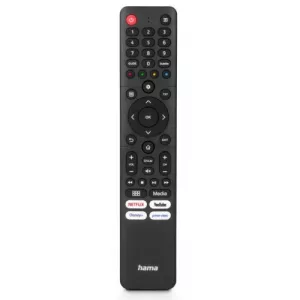 Hama Universal IR Remote Control for Hisense TVs, Teachable, 4 App Buttons, 10m Range