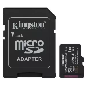 Kingston 1TB Canvas Select Plus Gen3 MicroSDXC Card with SD Adapter, UHS-I Class 10, U3, V30, A1 App Performance, 150MB/s
