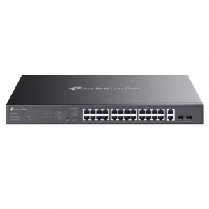 TP-LINK (ES228GMP) Omada 28-Port Gigabit Easy Managed Switch with 24-Port PoE+, 2x GB SFP Ports, 384W Power Budget, Rackmountable