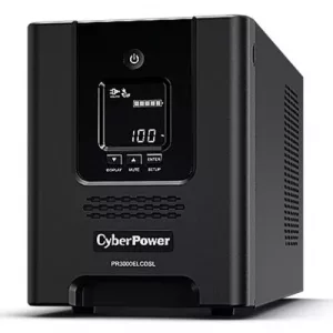 CyberPower 3000VA Line Interactive Tower Pro UPS, 2700W, LCD Display, 9x IEC, AVR Energy Saving, Hot-Swap Batteries
