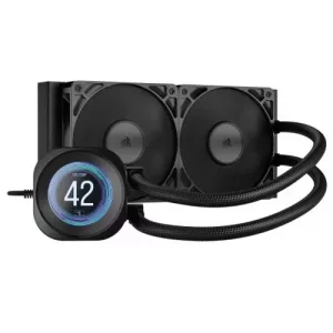 Corsair NAUTILUS 240 RS LCD Liquid CPU Cooler, Personalised LCD Screen, RS120 Magnetic Dome Fans, Daisy-Chain Connections, Black