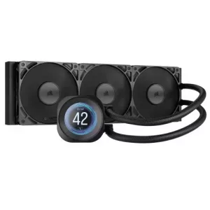 Corsair NAUTILUS 360 RS LCD Liquid CPU Cooler, Personalised LCD Screen, RS120 Magnetic Dome Fans, Daisy-Chain Connections, Black