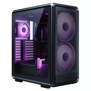 Cooler Master MasterFrame 500 Mesh ARGB Modular Open-Frame ATX Case w/ Glass Side, 3x ARGB Fans, FreeForm 2.0 Exo-Structure, USB-C 20Gbps, Black