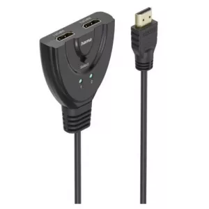 Hama 2x1 4K HDMI 2.0 Switch, 2 Inputs, 1 Output, Toggle Switch, Plug and Play, LED Indicators