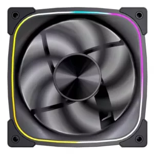 Vida Stealth 120mm ARGB PWM Case Fan, Hydraulic Bearing, Outer Ring Lighting, 600-1500 RPM, Black