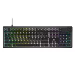 Corsair K55 CORE RGB Membrane Gaming Keyboard, USB, 10-Zone RGB, 12-Key Rollover, Dedicated Media Keys, 6 Macros