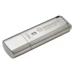 Kingston 128GB IronKey Locker+ 50 Memory Pen, USB-A 3.2 Gen1, FIPS 197-certified, XTS-AES 256-bit Encrypted w/ Auto USBtoCloud Backup, R/W 145/115 MB/s