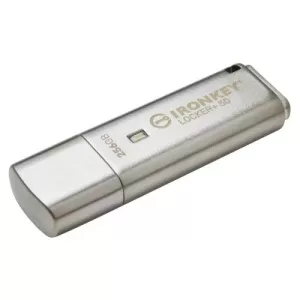 Kingston 256GB IronKey Locker+ 50 Memory Pen, USB-A 3.2 Gen1, FIPS 197-certified, XTS-AES 256-bit Encrypted w/ Auto USBtoCloud Backup, R/W 145/115 MB/s