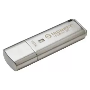 Kingston 32GB IronKey Locker+ 50 Memory Pen, USB-A 3.2 Gen1, FIPS 197-certified, XTS-AES 256-bit Encrypted w/ Auto USBtoCloud Backup, R/W 145/115 MB/s