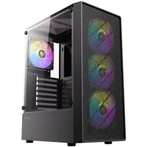 Antec AX26 RGB Elite Mid-Tower Gaming PC Case - Pre-Installed 4 x 120mm Fixed-RGB Fans, Tempered Glass Side Panel, High-Airflow Mesh Front - ATX/Micro-ATX/ITX