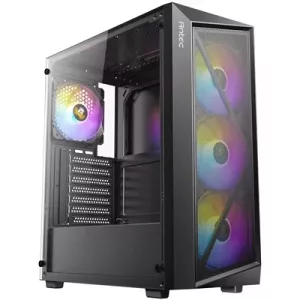Antec AX67 ARGB Mid-Tower Gaming PC Case, Full Mesh Front, Tempered Glass, 4 x 120mm ARGB Fans, ATX/Micro-ATX/ITX Compatible