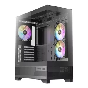ANTEC CX700 Mid Tower Gaming Case, Black, 270 Full-View Tempered Glass, 3 x 120 mm ARGB PWM Fans, 1 x USB 3.0 / 1 x USB Type-C, ATX, Micro ATX, ITX
