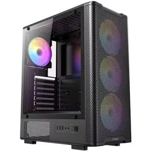 Antec VX310 ARGB Mid-Tower Gaming PC Case - Pre-Installed 4 x 120mm ARGB Fans, Tempered Glass Side Panel, High-Airflow Mesh Front - ATX/Micro-ATX/ITX
