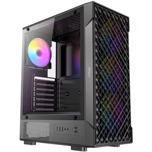 Antec VX320 ARGB Mid-Tower Gaming PC Case - Pre-Installed 4 x 120mm ARGB Fans, Tempered Glass Side Panel, High-Airflow Mesh Front - ATX/Micro-ATX/ITX
