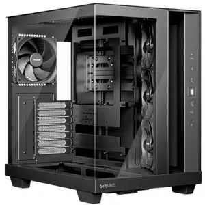 be quiet! Light Base 500 BGW83 Mid-Tower Case, Tempered Glass, 4x 120mm PWM Fans, High-Airflow ATX Case, USB-C, 360mm Radiator Support, Vertical GPU Mount, Black