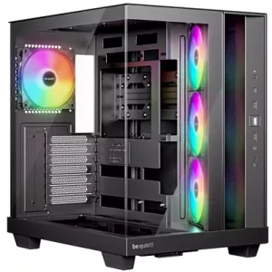 be quiet! Light Base 500 LX BGW85 Mid-Tower Case, Tempered Glass, 4 x ARGB Light Wings LX Fans, High Airflow ATX Case, USB-C 10Gbps, 400mm GPU Support, Vertical GPU Mount, Black