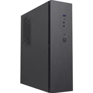 CiT S8i SFF Micro-ATX PC Case - 8.3L Compact Desktop Chassis, Brushed Front, 1 x 80mm Fan, 2 x USB 3.0, TFX PSU Support, Black