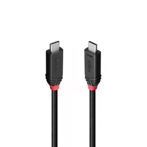 Lindy Black Line 37002 2m USB4 240W Cable, 24 pin USB-C (M) to 24 pin USB-C (M)