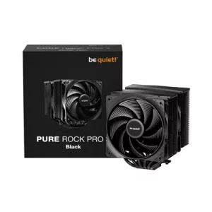 be quiet! Pure Rock Pro 3 CPU Cooler, Black, Universal Socket, 2 x Pure Wings Fans, 2000RPM, only 34.8dB(A) at maximum fan speed, 250W TDP, 3-year manufacturer's warranty