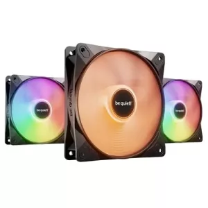 be quiet! Light Wings LX 120mm PWM High-Speed Fan, ARGB Lighting, Black, Ultra-Quiet Operation, High Airflow, Rifle Bearing, Daisy-Chaining Support, 3-Pack