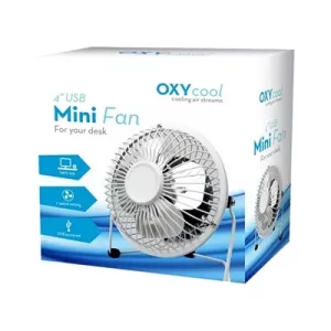 4" USB Mini Desk Fan, Portable, Single-Speed, Adjustable Tilt, Compact Tabletop Fan for Office, Home & Laptop Use (White)
