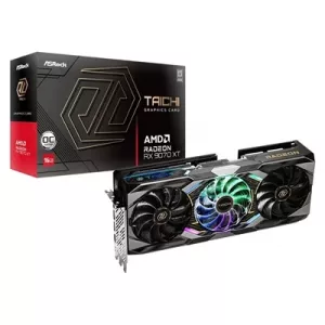 ASRock AMD Radeon RX 9070 XT Taichi 16GB OC GDDR6 Graphics Card, 4096 Streams, 3100MHz Boost Clock, Triple Fan, 3x DisplayPorts / 1x HDMI Port