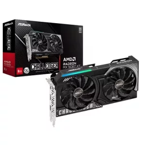ASRock AMD Radeon RX 9060 XT Challenger OC 8GB GDDR6 Graphics Card, 2048 Streams, 3290MHz Boost Clock, Dual Fan, 2x DisplayPorts / 1x HDMI Port