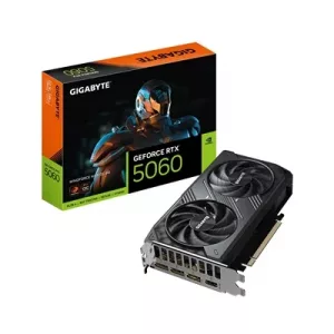 Gigabye NVIDIA GeForce RTX 5060 WINDFORCE MAX OC 8G GDDR7 Graphics Card, 3840 CUDA Cores, 2512 MHz Core Clock, Dual Fan, 3x DisplayPorts / 1x HDMI Ports