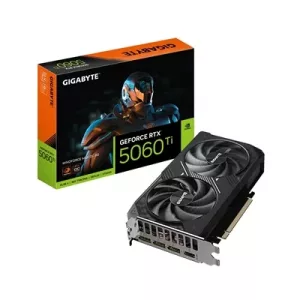 Gigabyte NVIDIA GeForce RTX 5060 Ti Windforce Max OC 8GB GDDR7 Graphics Card, 4608 CUDA Cores, 2587 MHz Core Clock, Dual Fan, 3x DisplayPorts / 1x HDMI Ports