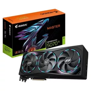 Gigabyte NVIDIA GeForce RTX 5070 Ti AORUS MASTER 16GB GDDR7 Graphics Card,  8960 CUDA Cores, 2588 MHz Core Clock, Triple Fan, RGB, 3x DisplayPorts / 1x HDMI Port