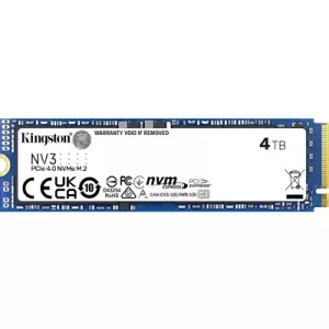 Kingston NV3 (SNV3S/4000G) 4TB NVMe SSD, M.2 Interface, PCIe Gen4, 2280, Read 6000 MB/s, Write 5000 MB/s, 3 Year Warranty