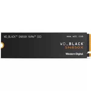 WD Black SN850X (WDS200T2X0E) 2TB NVMe SSD, M.2 Interface, PCIe Gen4, 2280, Read 73000MB/s, Write 6300MB/s, 5 Year Warranty