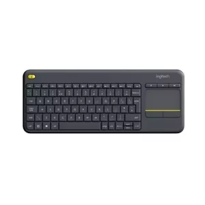 Logitech K400 Plus Wireless Touch TV Keyboard With Easy Media Control and Built-in Touchpad, HTPC Keyboard for PC-connected TV, Windows, Android, Chrome OS, Laptop, QWERTY UK English Layout, Black