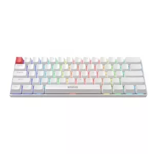 Marvo Scorpion KG933G Saber 61 Wired Mechanical RGB 60% UK Layout Gaming Keyboard (White)